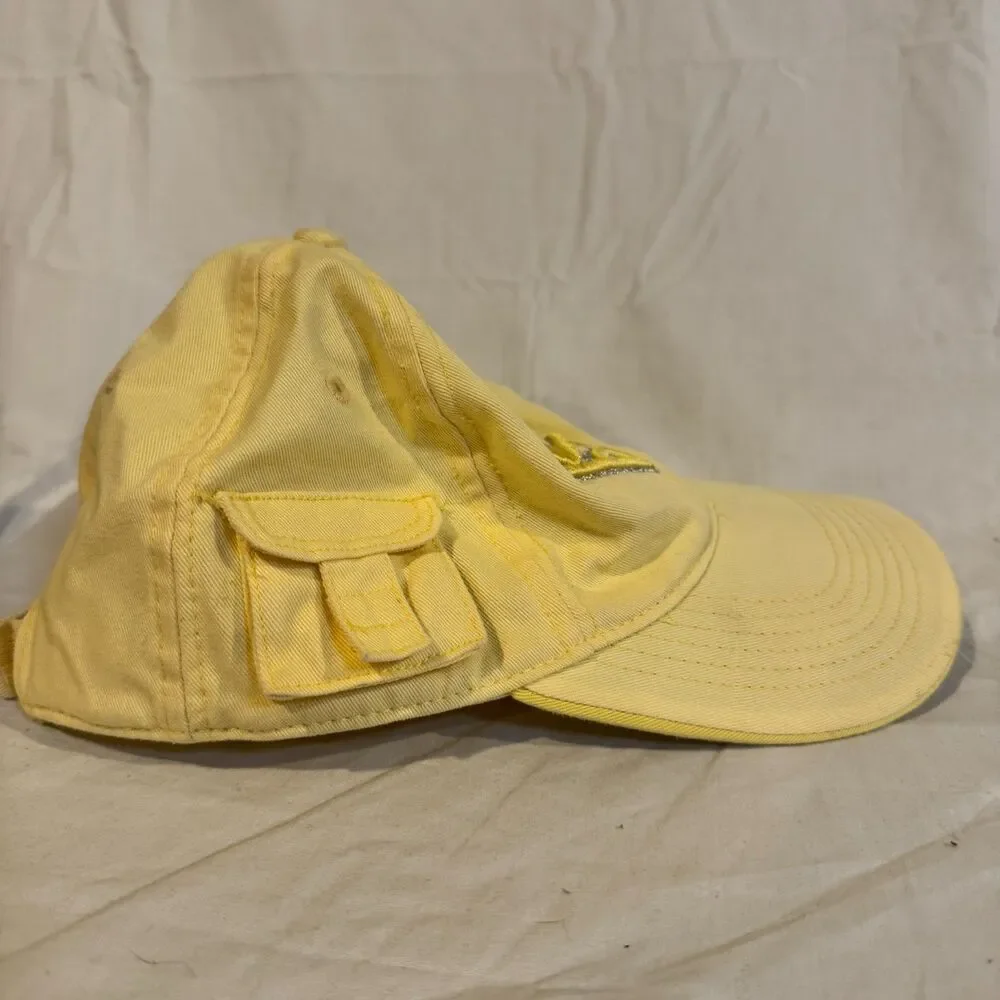 DC Comics Supergirl Hat Yellow Cargo Pocket Anoma Shield Cap AS IS FLAWED Stain